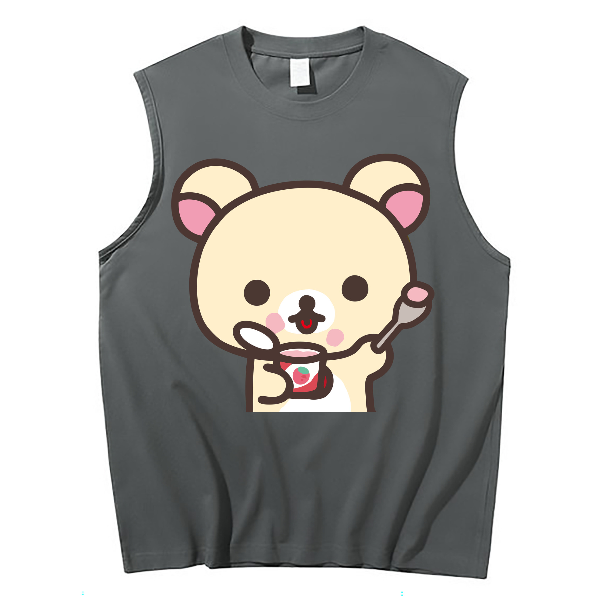 （画像用） リラックマ リラックマ キイロイトリ Rilakkuma Korilakkuma Kiiroitori コットン100％タンクトップ（フロントプリント）
